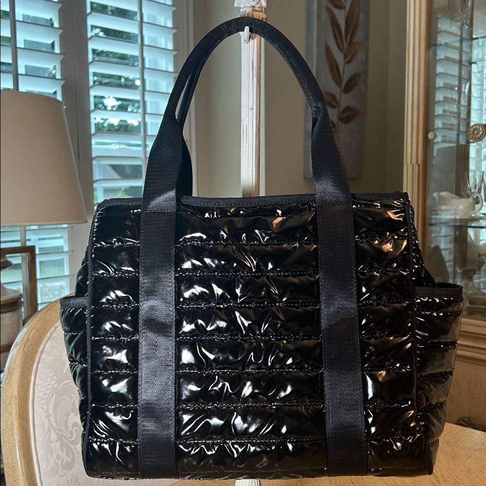 Ahdorned Black Quilted Tote